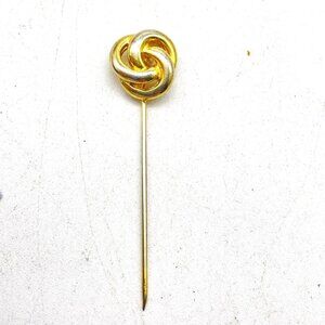 Knot Stick Pin Lapel Hat Gold Tone Classic Career Cosplay LARP Love Friend